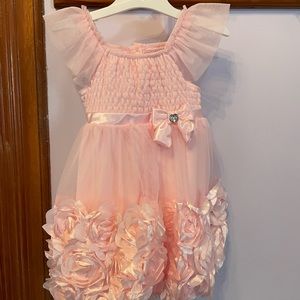 Nanette baby pink ruffle dress fancy holiday party 12 mo